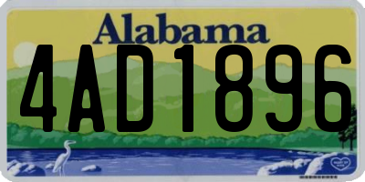 AL license plate 4AD1896