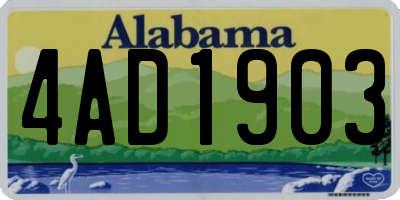 AL license plate 4AD1903