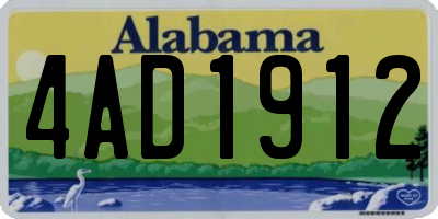 AL license plate 4AD1912