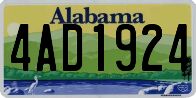 AL license plate 4AD1924