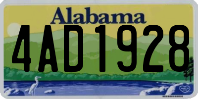 AL license plate 4AD1928