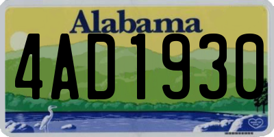 AL license plate 4AD1930