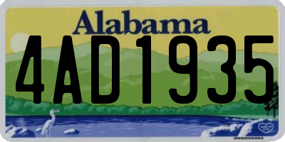 AL license plate 4AD1935