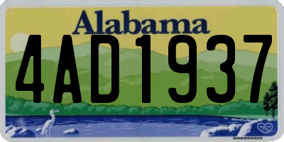 AL license plate 4AD1937