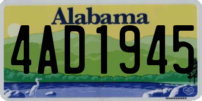 AL license plate 4AD1945