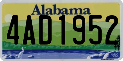 AL license plate 4AD1952