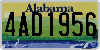 AL license plate 4AD1956