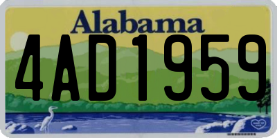 AL license plate 4AD1959