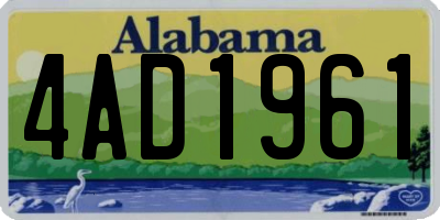AL license plate 4AD1961