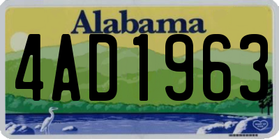 AL license plate 4AD1963