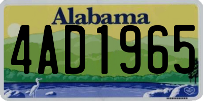 AL license plate 4AD1965