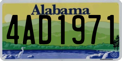 AL license plate 4AD1971