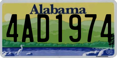 AL license plate 4AD1974