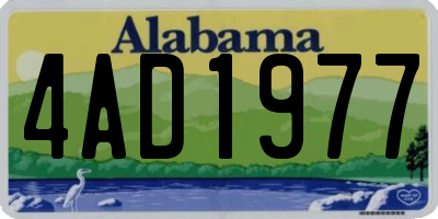 AL license plate 4AD1977