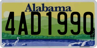 AL license plate 4AD1990