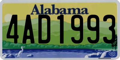 AL license plate 4AD1993