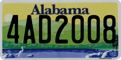AL license plate 4AD2008