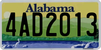 AL license plate 4AD2013