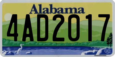 AL license plate 4AD2017