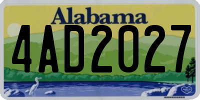 AL license plate 4AD2027