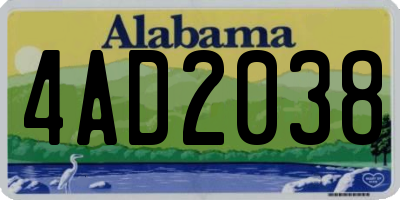 AL license plate 4AD2038