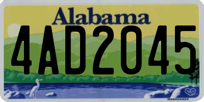 AL license plate 4AD2045
