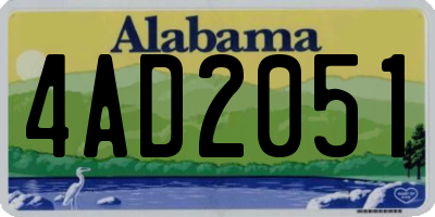 AL license plate 4AD2051