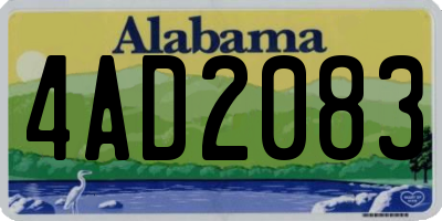 AL license plate 4AD2083