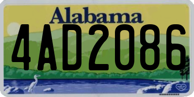AL license plate 4AD2086