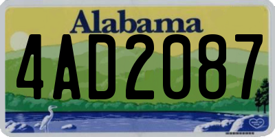 AL license plate 4AD2087