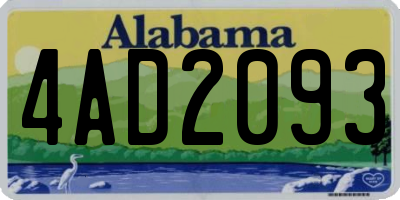 AL license plate 4AD2093