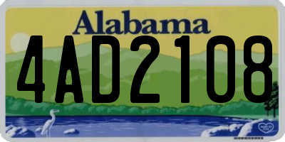 AL license plate 4AD2108