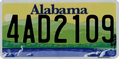 AL license plate 4AD2109