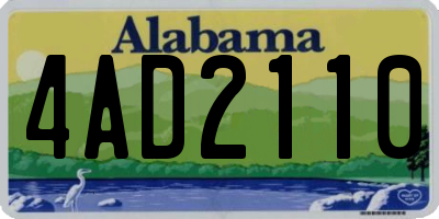 AL license plate 4AD2110