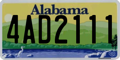 AL license plate 4AD2111