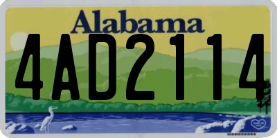 AL license plate 4AD2114