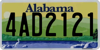 AL license plate 4AD2121