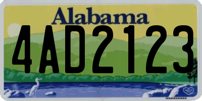 AL license plate 4AD2123