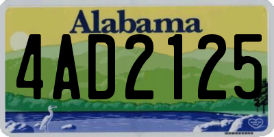 AL license plate 4AD2125