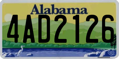 AL license plate 4AD2126