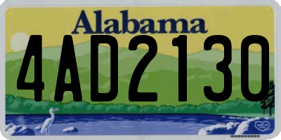 AL license plate 4AD2130