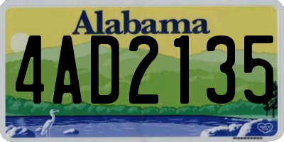 AL license plate 4AD2135