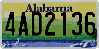 AL license plate 4AD2136