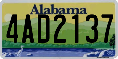 AL license plate 4AD2137