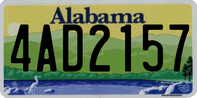 AL license plate 4AD2157