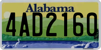 AL license plate 4AD2160