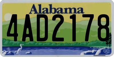 AL license plate 4AD2178