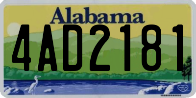 AL license plate 4AD2181