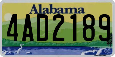 AL license plate 4AD2189