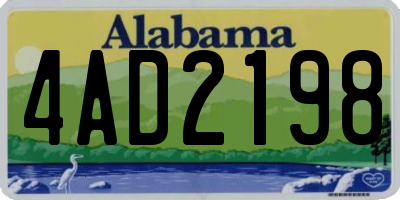AL license plate 4AD2198